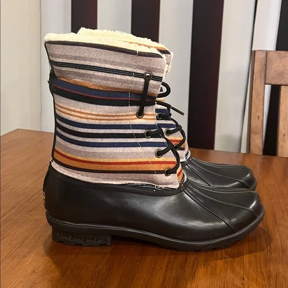 Pendleton Bridger Stripe Mid Duck Boots new Women’s Size 9 - Picture 14 of 16